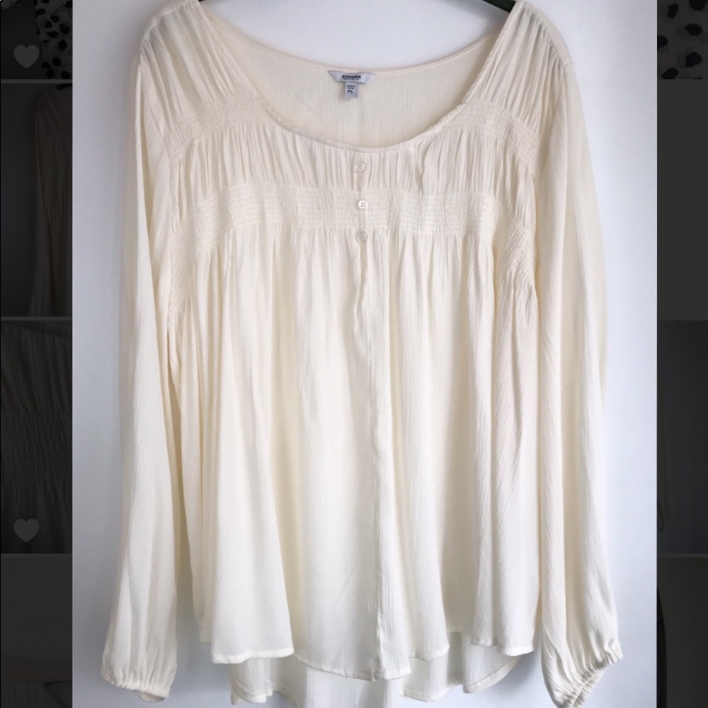Sonoma Long Sleeve Pleated Blouse
